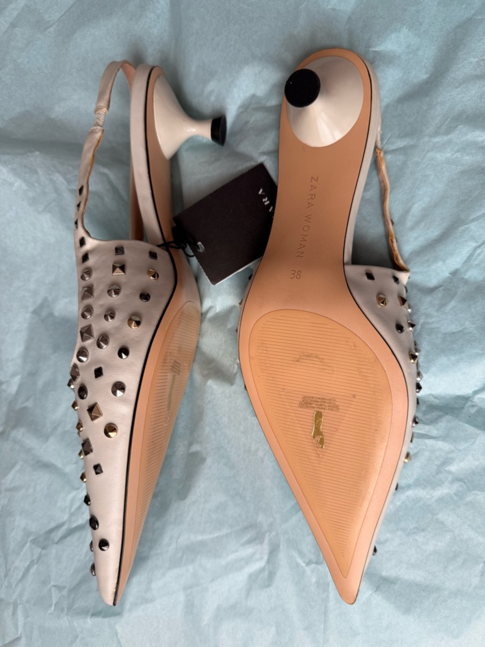 Zara Studded Women's Shoes in Gray - Picture 2 of 4